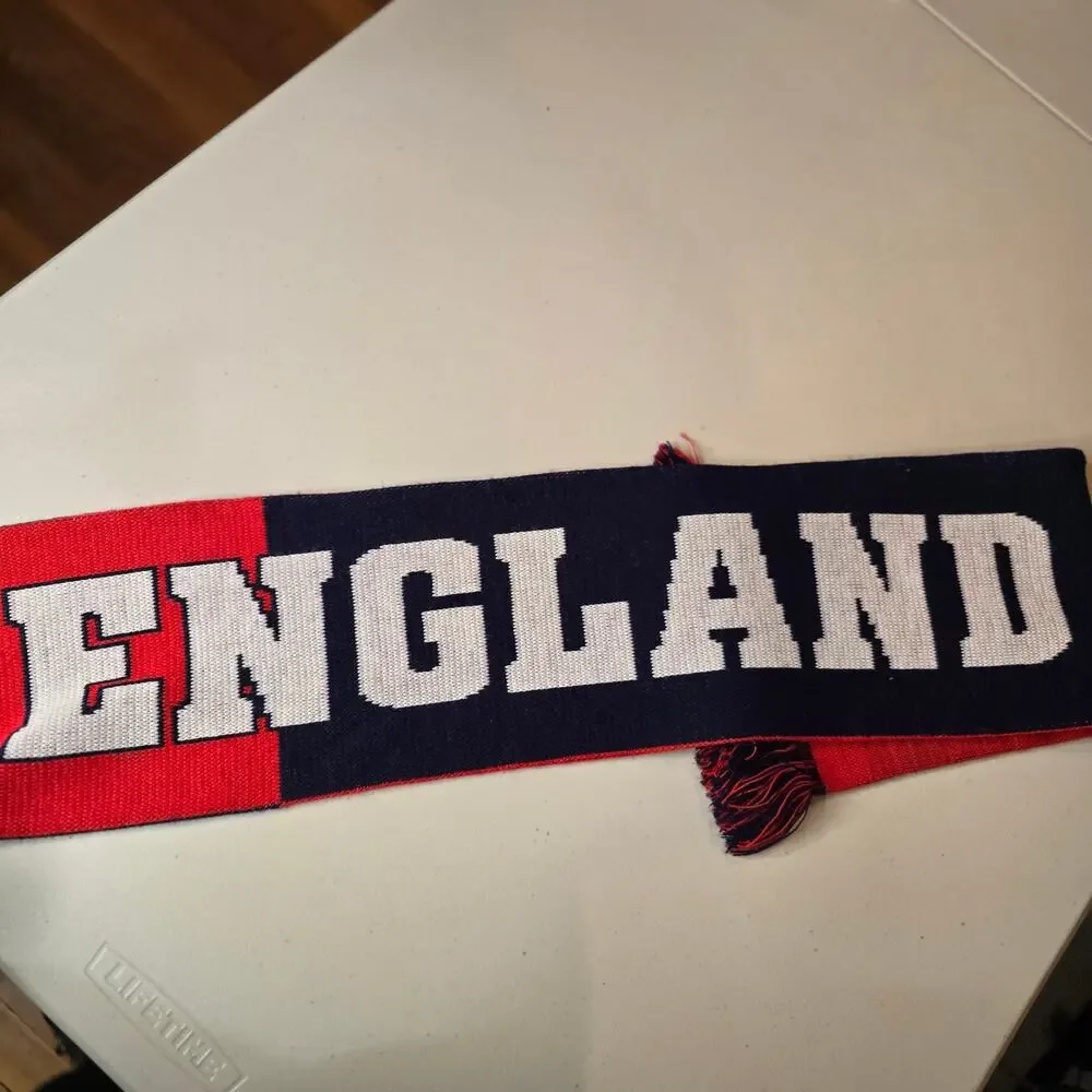 New England Revolution MLS Double Sided Winter Scarf Logo Red Blue Patriots
